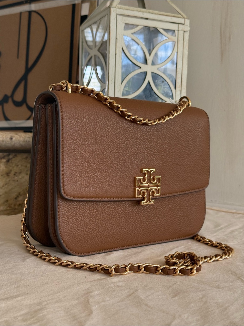 New Tory Burch Britten Small Shoulder Bag & matching walletIn Moose - Picture 11 of 13